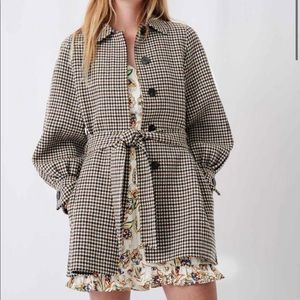 $640 Maje checked double face coat size 1/XS